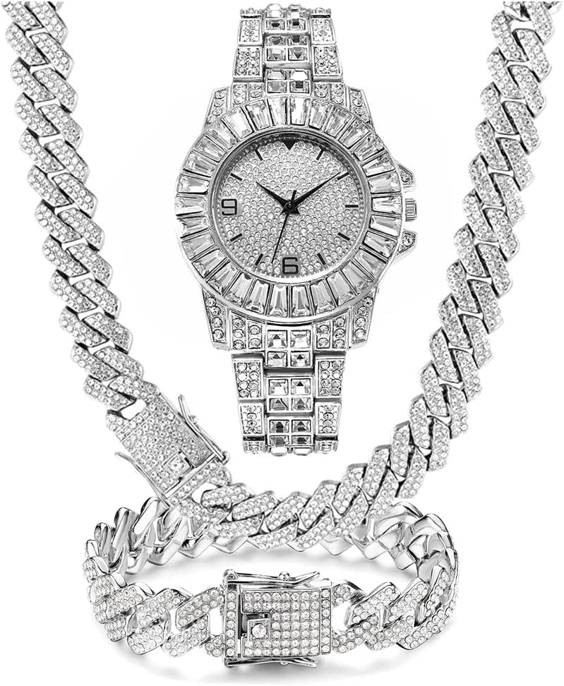 Luxury watch, bracelet and Necklace set
