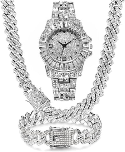 Luxury watch, bracelet and Necklace set