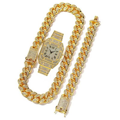 Luxury watch, bracelet and Necklace set